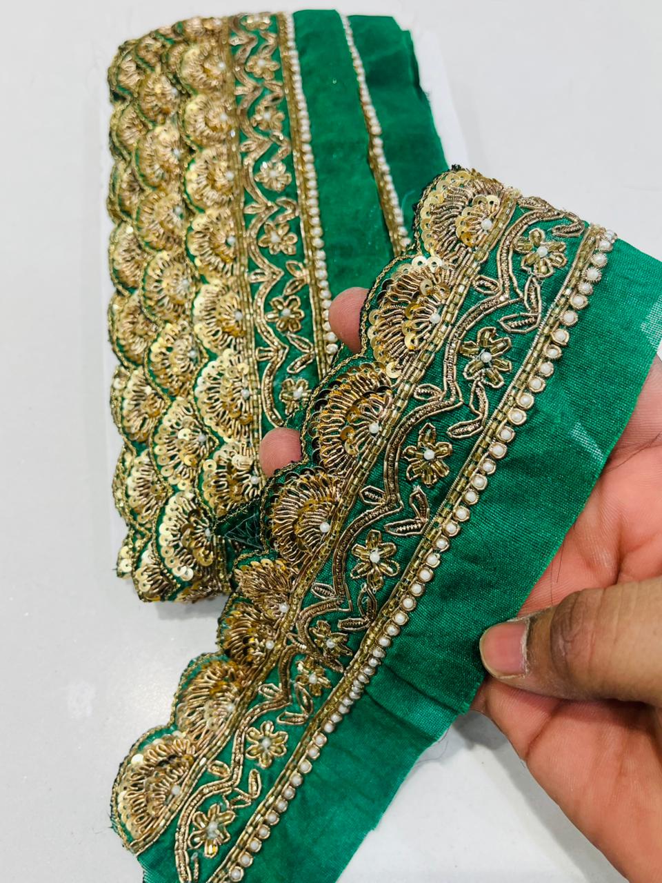 K.R KASAT - Green Embellished Lace